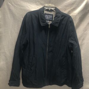 GH Bass & Co Men's Size XXL Full Zip Navy Plaid Lined Jacket excellent condition